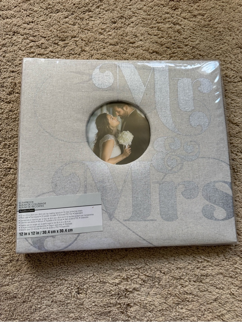 Recollections Silver Glitter "Mr & Mrs" Wedding Scrapbook Album